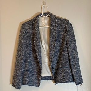 Blue and white blazer